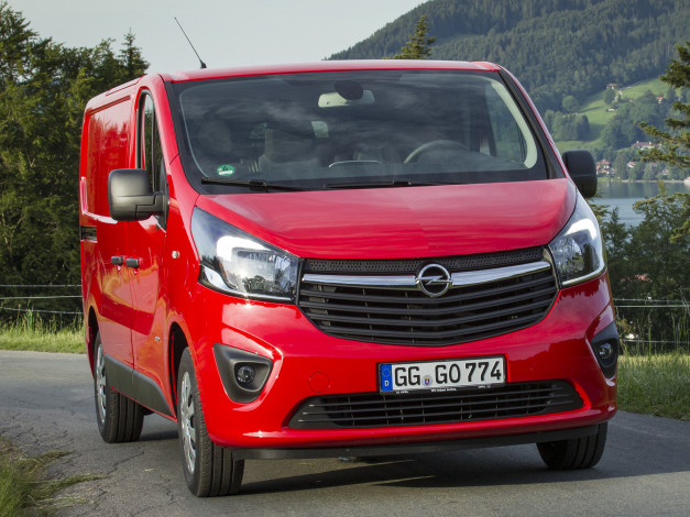 Обои картинки фото автомобили, opel, vivaro, красный, 2014г, biturbo, van