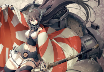 Картинка аниме kantai+collection kantai collection меч оружие арт девушка tansuke kancolle nagato