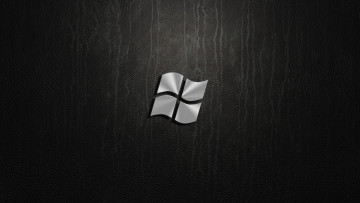 обоя компьютеры, windows 10, серебро, кожа, логотип