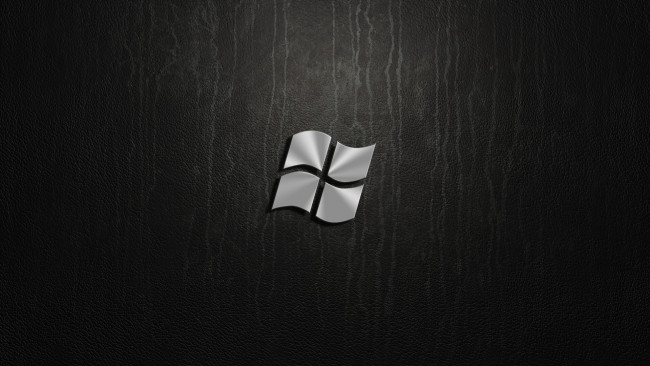 Обои картинки фото компьютеры, windows 10, серебро, кожа, логотип