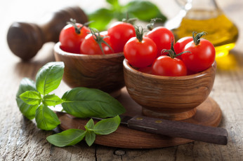 Картинка еда помидоры томаты базилик