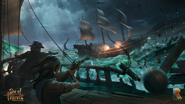 Обои картинки фото sea of thieves, видео игры, action, адвенчура, приключения, sea, of, thieves