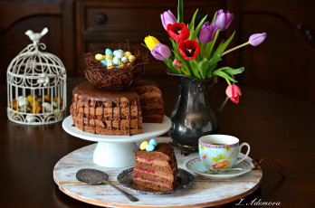 Картинка еда торты цветы аппетитный вкусный тортик