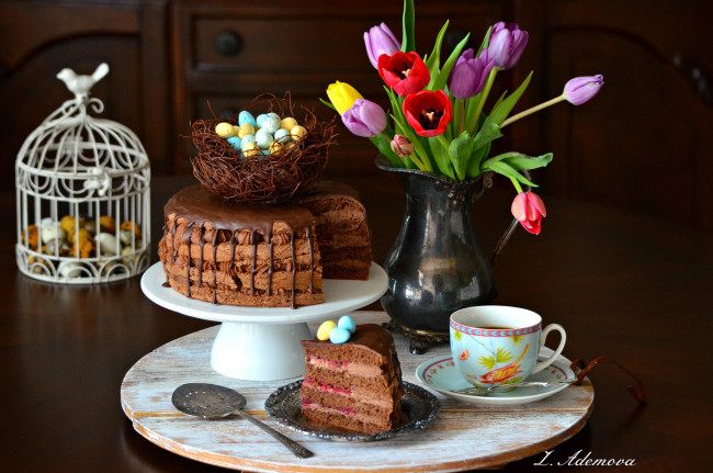 Обои картинки фото еда, торты, цветы, аппетитный, вкусный, тортик