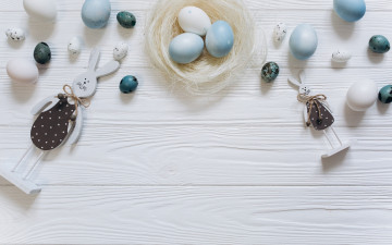 Картинка праздничные пасха белые spring white decoration голубые wood bunny easter яйца tender happy blue eggs
