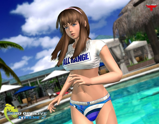 Обои картинки фото видео игры, dead or alive,  xtreme 2, девушка, топ, бассейн