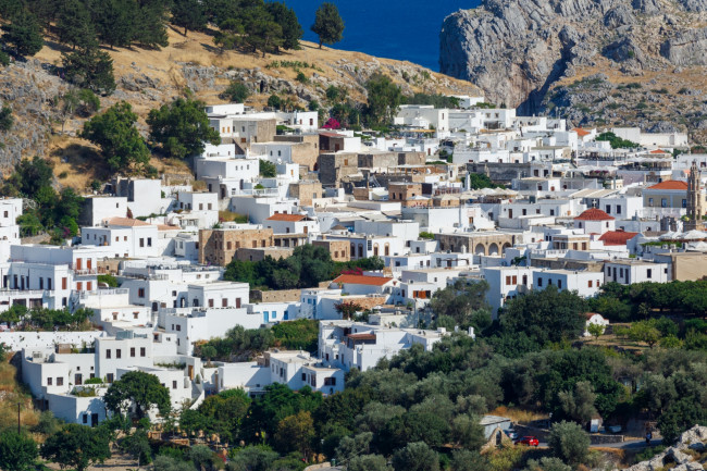 Обои картинки фото lindos, rhodes, greece, города, - панорамы