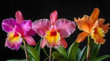 обоя 3д графика, цветы , flowers, орхидеи