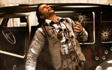 обоя видео игры, the godfather, мужчина, кровь, выстрелы, машина, убийство
