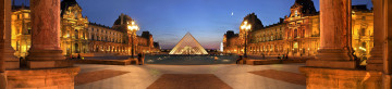 Картинка города париж франция лувр музей пирамида
