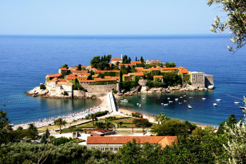Картинка sveti stefan montenegro Черногория города панорамы гостиницы отдых