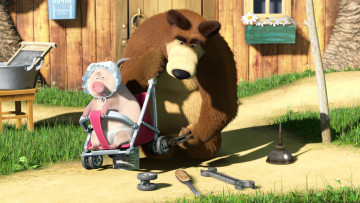 Картинка мультфильмы маша медведь