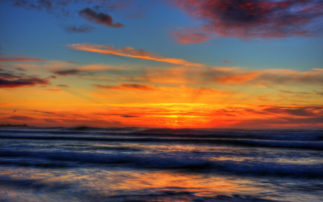 Обои картинки фото carmel, sunset, природа, восходы, закаты, волны, море, закат