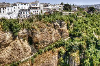 Картинка ronda andalusia spain города пейзажи тропинка здания горы обрыв ронда андалусия испания
