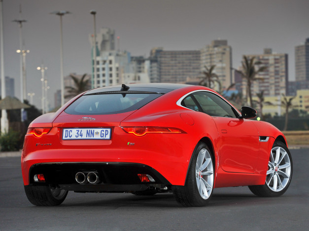 Обои картинки фото автомобили, jaguar, s, coupе, f-type, za-spec, 2014г, красный