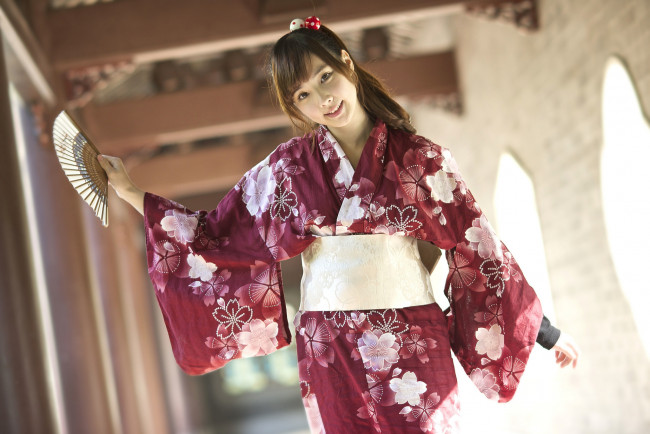 Обои картинки фото девушки, yu chen zheng, кимоно, японочка