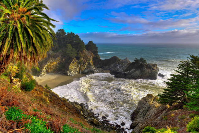 Обои картинки фото природа, побережье, скалы, калифорния, море