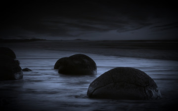 Картинка природа побережье камни ночь море