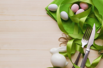 Картинка праздничные пасха декор лента яйца кролик