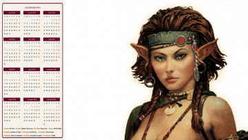 Картинка календари фэнтези девушка взгляд лицо украшение