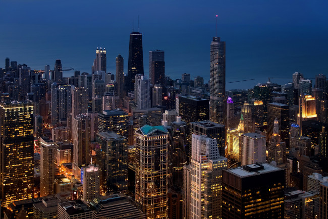 Обои картинки фото города, Чикаго , сша, мегаполис, chicago, Чикаго, огни