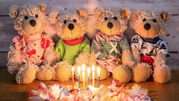 Картинка разное игрушки медвежата свечи