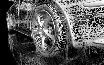 Картинка 3д графика modeling моделирование отражение сетка колесо