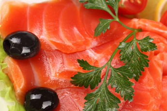 обоя еда, рыба, морепродукты, суши, роллы, сельдерей, маслины, красная, сёмга, лосось, оливки