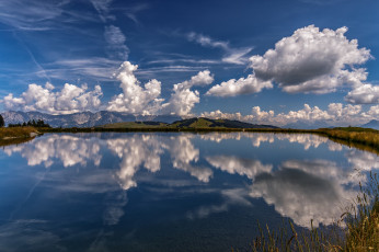 Картинка природа реки озера облака отражение озеро горы австрия hohe salve тироль альпы austria tyrol alps
