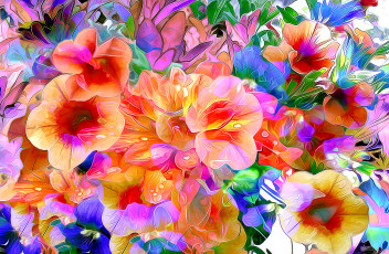 Картинка разное компьютерный+дизайн краски рендеринг линии лепестки цветы