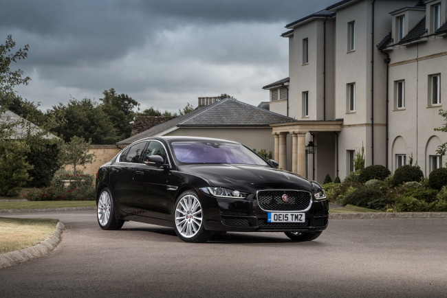 Обои картинки фото автомобили, jaguar, uk-spec, portfolio, xe, темный, 2015г