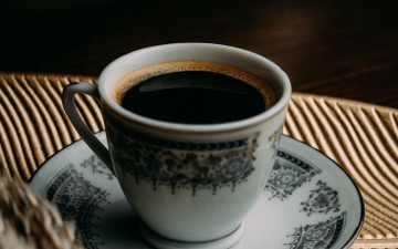 Картинка еда кофе +кофейные+зёрна чашка блюдце