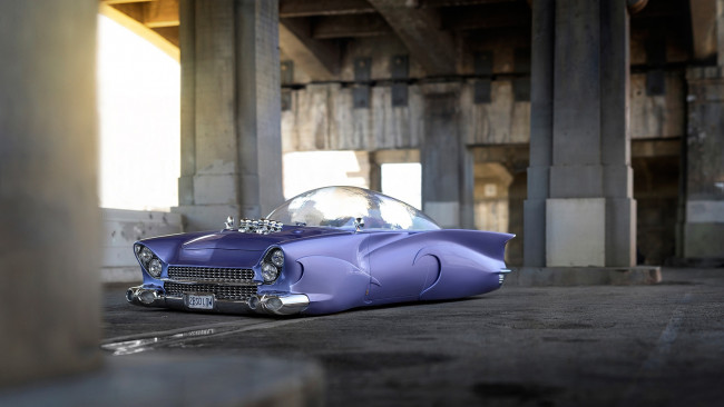 Обои картинки фото автомобили, ford, 1955, beatnik-bubbletop, custom