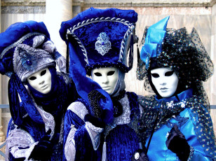 обоя разное, маски, карнавальные, костюмы, синий, венеция