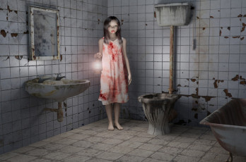 Картинка 3д графика horror ужас девушка