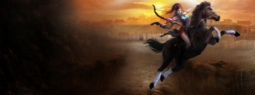 Картинка видео игры the warlords девушка конь