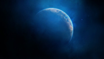 Картинка космос арт голубой планета