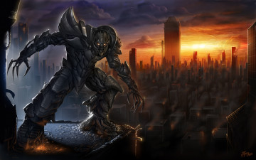 Картинка фэнтези существа робот город