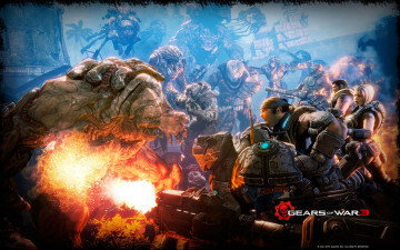 Картинка видео игры gears of war существа люди война