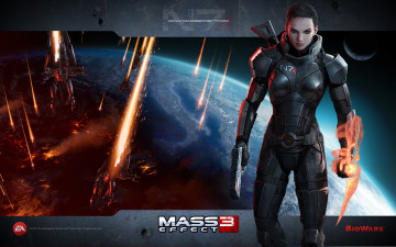 Картинка видео игры mass effect девушка астероиды