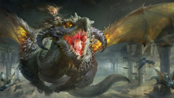 Картинка dragon фэнтези драконы крылья пасть дракон