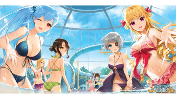 Картинка sword girls аниме купальник девушки