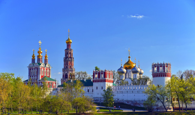 Обои картинки фото новодевичий, монастырь, города, православные, церкви, монастыри, купола