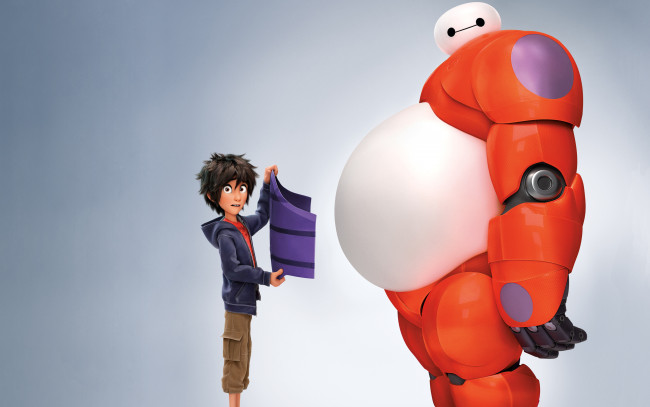 Обои картинки фото big hero 6, мультфильмы, город, героев