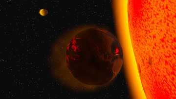 Картинка космос арт катастрофа звезды солнце луна земля