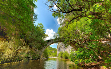 Картинка природа реки озера лес река мост