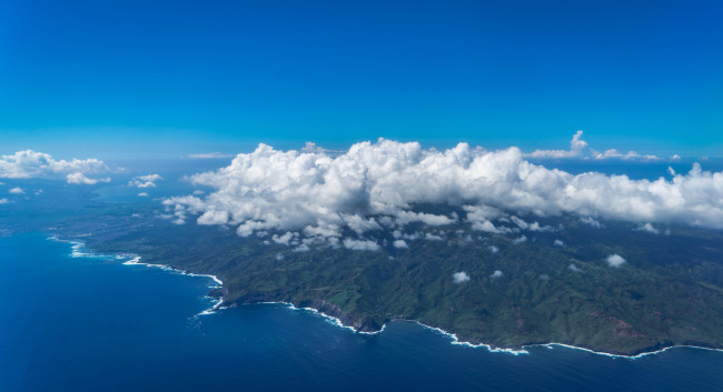 Обои картинки фото природа, другое, море, облака, остров