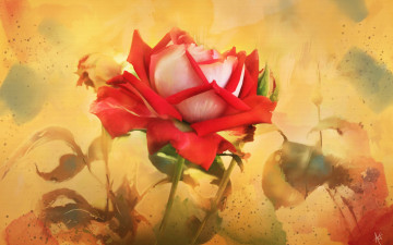 Картинка рисованное цветы роза арт текстура
