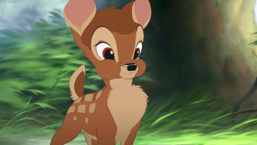 Картинка мультфильмы bambi+2 растения олененок