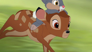 обоя мультфильмы, bambi 2, заяц, олененок
